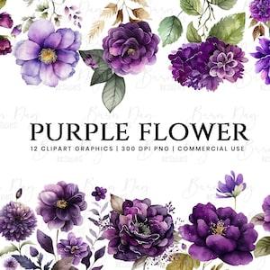 Watercolor Clipart, Roses Bouquet, Floral arrangements, Purple Clipart, Wedding Clipart, Floral Watercolor, Violet Roses Flower Designs