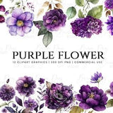 Watercolor Clipart, Roses Bouquet, Floral arrangements, Purple Clipart, Wedding Clipart, Floral Watercolor, Violet Roses Flower Designs