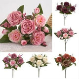 Beautiful Silk Peony Flowers Bouquet for Wedding Home Party Decoration