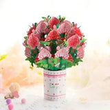 bouquet of carnations 3D Flower Popup Greeting Cards 10" x7.5,Happy