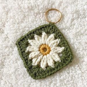 Daisy Granny Square Keychain