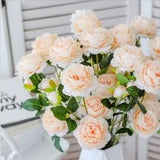 3 Peony Artificial Flowers Home Wedding Decorative Fake Plant Vase Accessories