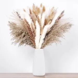 95PCS Dried Flowers Pampas Grass Boho Decor, Dried Pampas Grass for Boho 95pcs