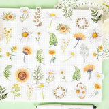 46pcs Daisy and Sunflower sticker, Flower Bullet Journal Sticker, Floral Planner Sticker, Scrapbook, Gift Decoration, Envelope Seal