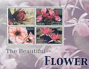 DOMINICA FLOWER STAMPS SHEET 2005 MNH WATER LILY FLOWERS WILDLIFE FLORA NATURE