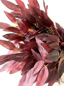 FEATHER LOOKING LEAF ARTIFICIAL FLOWERS BURGUNDY DRIED GREENERY WEDDING STEM