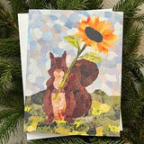 Marvin the Squirrel - Original Mosaic Paper Collage Art Card / Greeting Card (Blank inside)