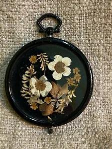 Vintage image framed pressed flowers floral craft Joan Barlow
