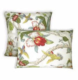 ai05a Lily Red Ocean Blue Green Lime Pink on Cream Cotton Fabric Cushion Cover
