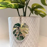 Plant Lady Keychain | Plant Lover Gift | Variegated Monstera Leaf Key Chain | Rare Plants | Green Leaf | Perfect Gift | Rare Leaf