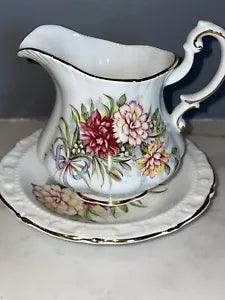 WEDDING BOUQUETS By Paragon Creamer And Saucer EUC Carnations Ribbon
