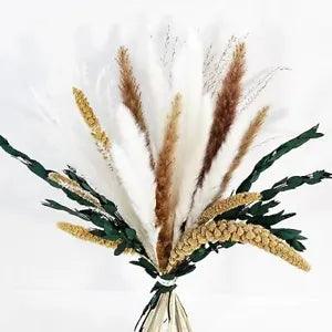 Natural Dried Flowers Bouquet 17inch Dried Reed Pampas Grass White and Natural