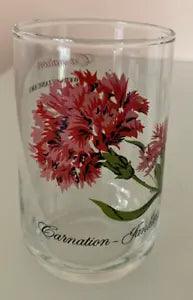 Vintage Brockway January Flower of the Month Carnation Glass Tumbler
