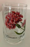 Vintage Brockway January Flower of the Month Carnation Glass Tumbler
