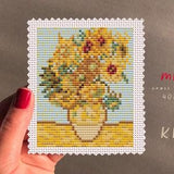 Cross Stitch KIT Vincent Van Gogh Sunflowers | Beginner Embroidery | Home Decor DIY | Cross Stitch Counted #KEMX476