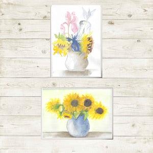 6 pack notecards, 2 floral designs, stationery, blank cards