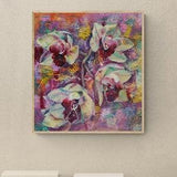 Orchid I. | Orchid series | Encaustic Floral Painting | Impressionist Art | Wall Decoration | Handmade Gift | Contemporary Art