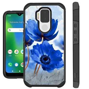 FUSION Case For Influence/Maestro Plus Hybrid Phone Cover PEONY FLOWER BLUE