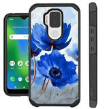 FUSION Case For Influence/Maestro Plus Hybrid Phone Cover PEONY FLOWER BLUE