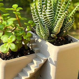 Villa Desk Plant Pot, 3D Printed Planter, Modern Succulent Pot, Office and Home Decor, Miniature Garden Display