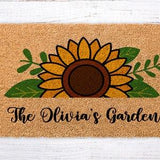 Sunflower door mat, Sunflower Custom Doormat, Personalized Doormat, Welcome Mat Sunflower, Your Text on Mat
