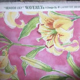 Waverly Fabric Seaside Lily floral cotton BTY Pink Yellow 54??? Wide