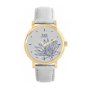 Toff London TLWS-17592 Ladies Blue Water Lilies Flower Watch
