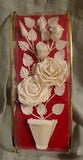 Vintage SHOLAPITH FLOWERS Encased In Shadowbox