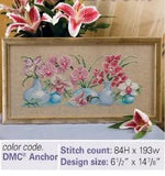 ORCHID & LILIES IN BLOOM  CROSS STITCH PATTERN ONLY  YD  RYS