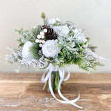 CHRISTMAS WEDDING BOUQUET , White Winter Wedding Bouquet , High Quality White Wedding Bouquet , White, Rose, Winter, Christmas bouquet