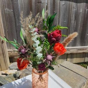 Boho Bouquet / Anniversary flower bouquet / ecofriendly flowers / Wood Flowers / Wooden Flowers / Wood Flower Bouquet / FIRE
