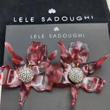LELE SADOUGHI SMALL CRYSTAL LILY EARRINGS
