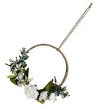 1Pc Front Door Wreath Flower Spring Wreath Artificial White Peony Wreath