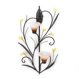 Amber Lilies Candle Wall Sconce