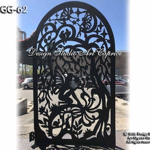 Metal Garden Gate | Pedestrian Walk Thru Entry Gate| Metal Art Accent | Custom Made | Outdoor 62& Indoor -