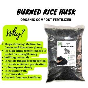 Burned Rice Husk Ash | Pure Organic Compost Fertilizer | Hydroponic Substrate Orchids | sufficient fertilizer | Catcus Growing | Anthurium