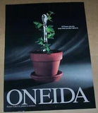 1990 print ad - Oneida Calla Lily silverware -ivy flower plant- Advertising page