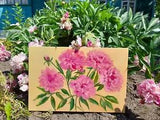 peonies wall art, pink peonies oil painting, peonies oil painting original