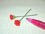 Miniature Loose Stems, Bright RED Carnations (2): DOLLHOUSE 1:12