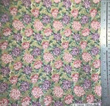 Pink Lavender Carnations Floral Cotton Fabric 1 Yard