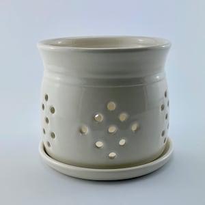 Orchid Pots in White,  Please contact seller for accurate shipping charges of mulitiple items, White Orchid Pot with Holes,
