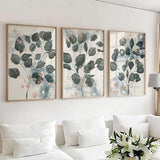 3 piece wall art, Eucalyptus print, Botanical print set of 3, Green Wall Art, Bathroom Prints, Greenery Living Room Decor