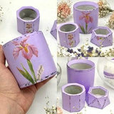 Decoupage Air plant holder, Small concrete planter, Orchid pots / Modern planter Iris Gift set, French country Wedding gift