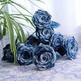 Indigo Fabric Flower, Fabric Rose, Tie Dye, Hand Made, Accessories, home decor, Artificial Flower, Wedding flower decor
