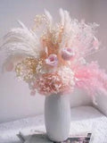 Immortal Hydrangea Forever Rose Baby Breath Natural Dried Flower Bouquet Decors