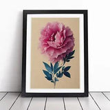 Peony Flower Torn Paper Framed Wall Art Poster Print Home Decor Picture Large