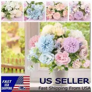 Silk Peony Artificial Fake Flowers Bunch Bouquet Home Wedding Party Decor Hot US
