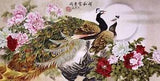 ORIENTAL ASIAN FINE ART CHINESE WATERCOLOR PAINTING-Peony flower&Happy bird