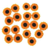 Set of 10 Orange and Black 24mm Sunflower Resin Cabochons for DIY Crafts and Jewelry Making, Craft Supplies