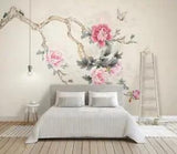 3D Pink Peony Flower G3608 Wallpaper Wall Murals Removable Self-adhesive Honey